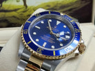 ROLEX Submariner 16613 M Rehaut/Engraved Bezel Two Tone 18k SS Blue Box/Papers