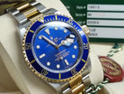 ROLEX Submariner 16613 M Rehaut/Engraved Bezel Two Tone 18k SS Blue Box/Papers