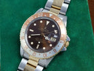 Vintage 16753 Rolex GMT-Master Quick-Set Date 18k Gold Steel Brown ROOTBEER