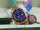 18k Gold Rolex Submariner Date 16618 Tropical Blue/Purple 18k Gold No Holes 2006 Box/Papers