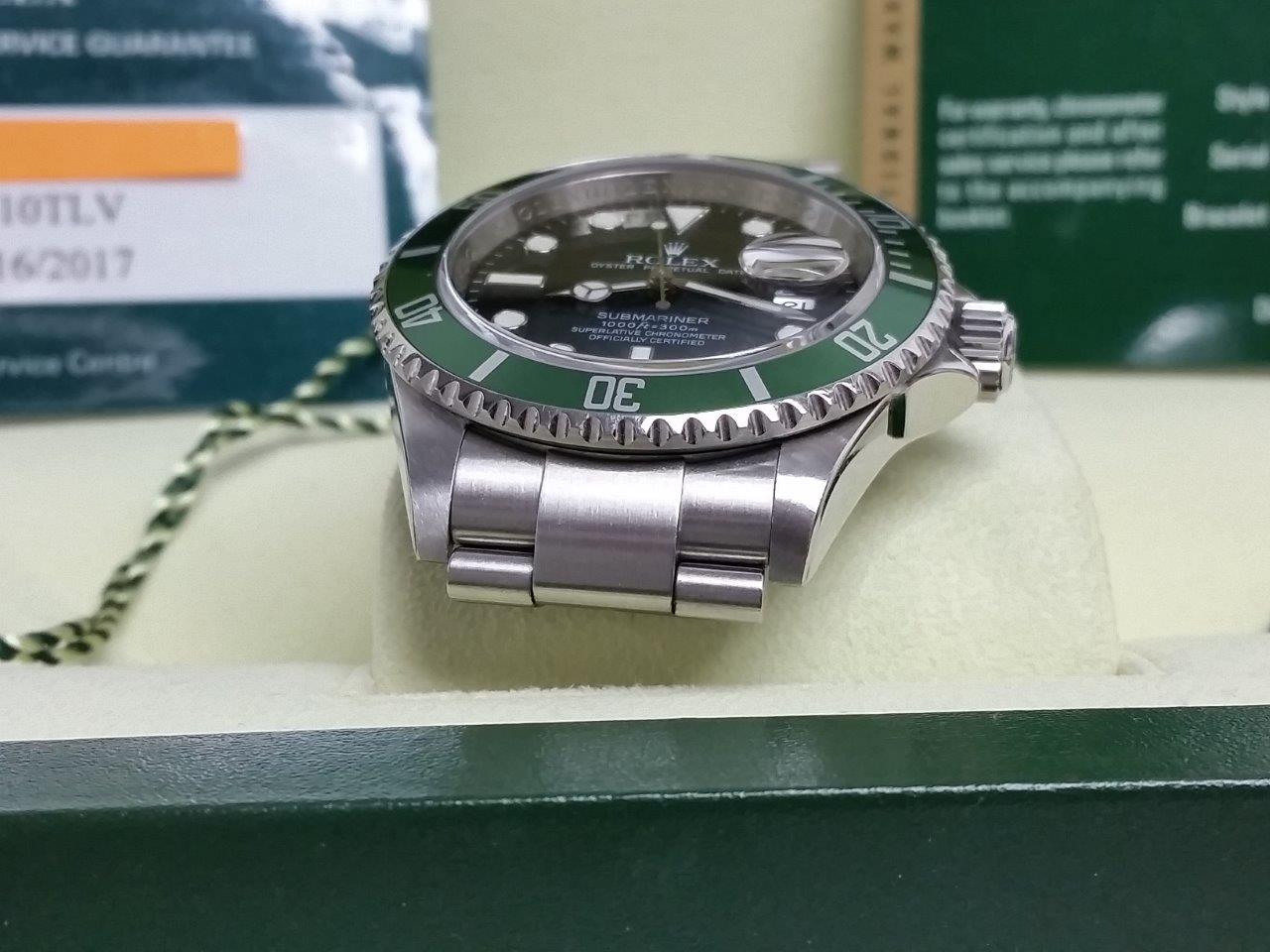 Rolex Submariner KERMIT 50 Anniversary 16610T LV V-Ser Green Bezel FULL SET + RSC