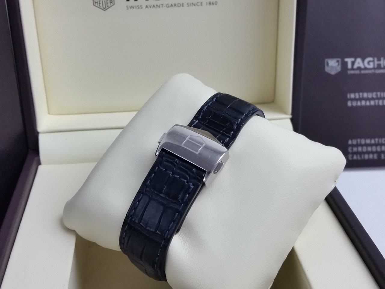 TAG Heuer Monaco Calibre 12 Chronograph Blue SS Navy Leather CAW2111.FC6183 Full Set