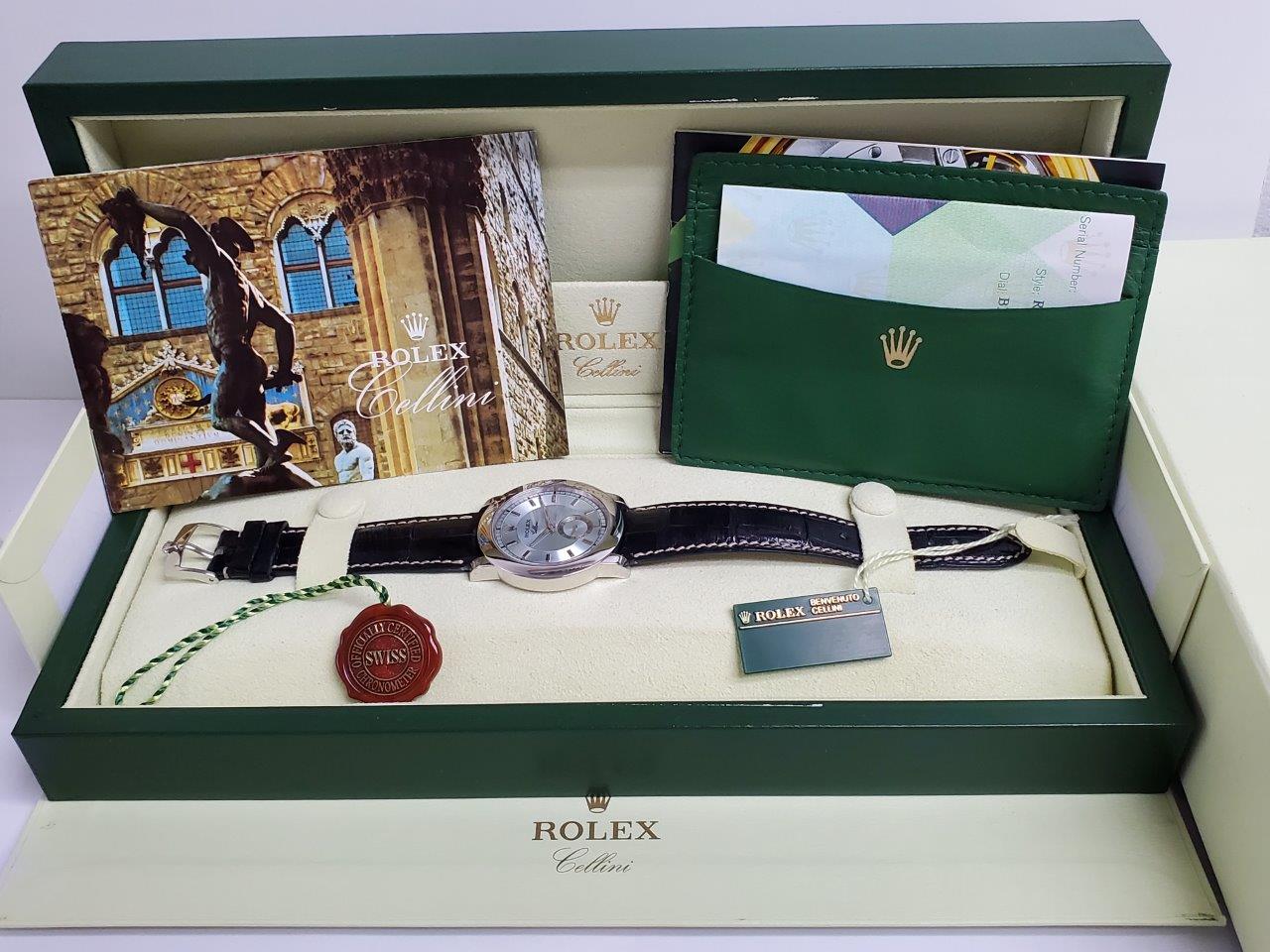 Mens Rolex Cellini Cellinium 5241/6 Glacier Blue Platinum Manual Box Papers