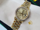 Rolex Day-Date President 18048 Quickset Factory Original Diamond Bezel & Dial