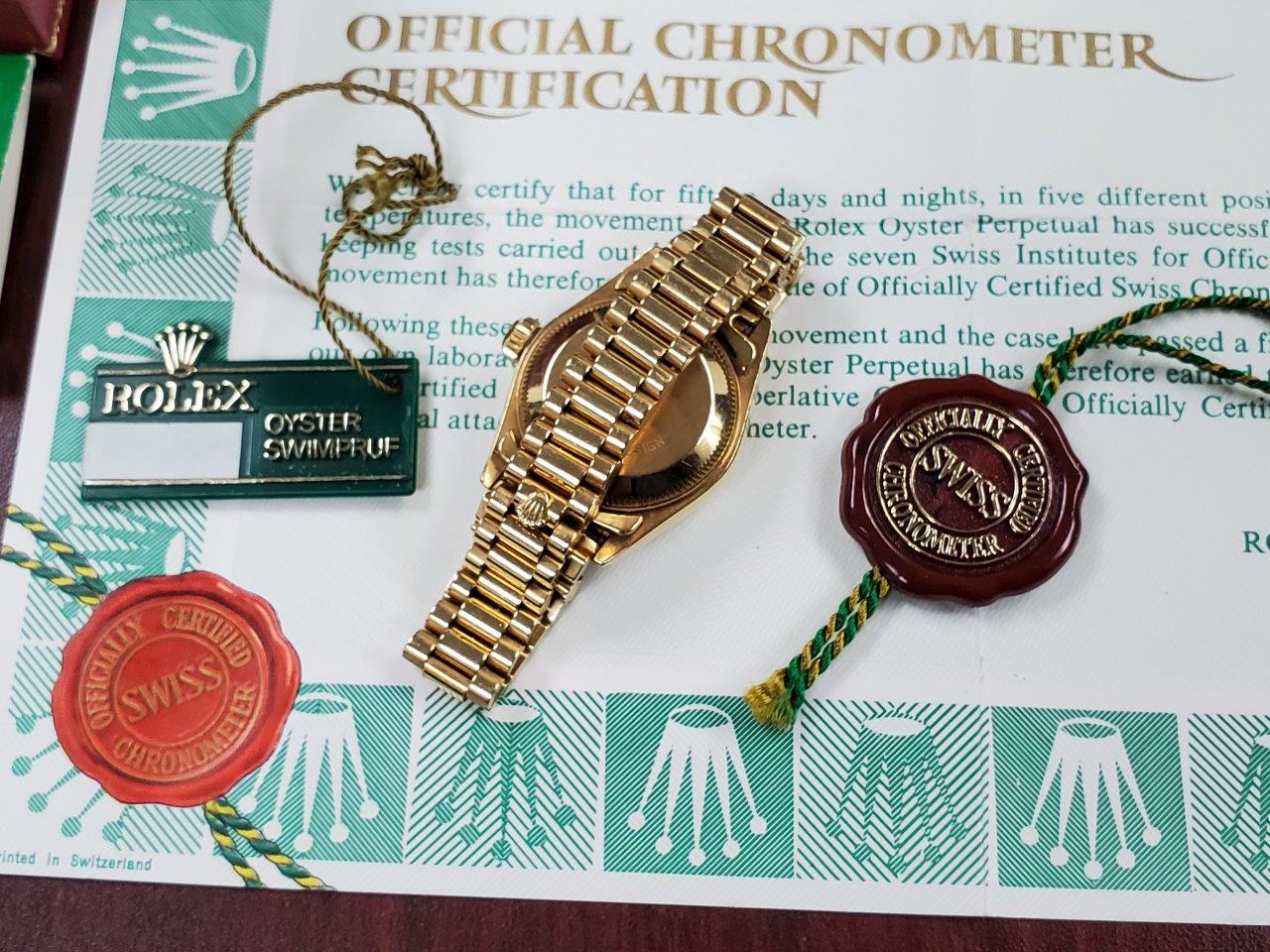 Rolex Datejust Lady-President 18k Gold Factory Diamonds 69178 Box/Papers