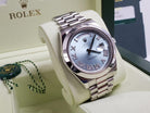 Rolex Day-Date II 41mm Platinum President Glacier Blue Diamond Roman 218206