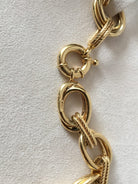 14k gold rope chain double link statement necklace