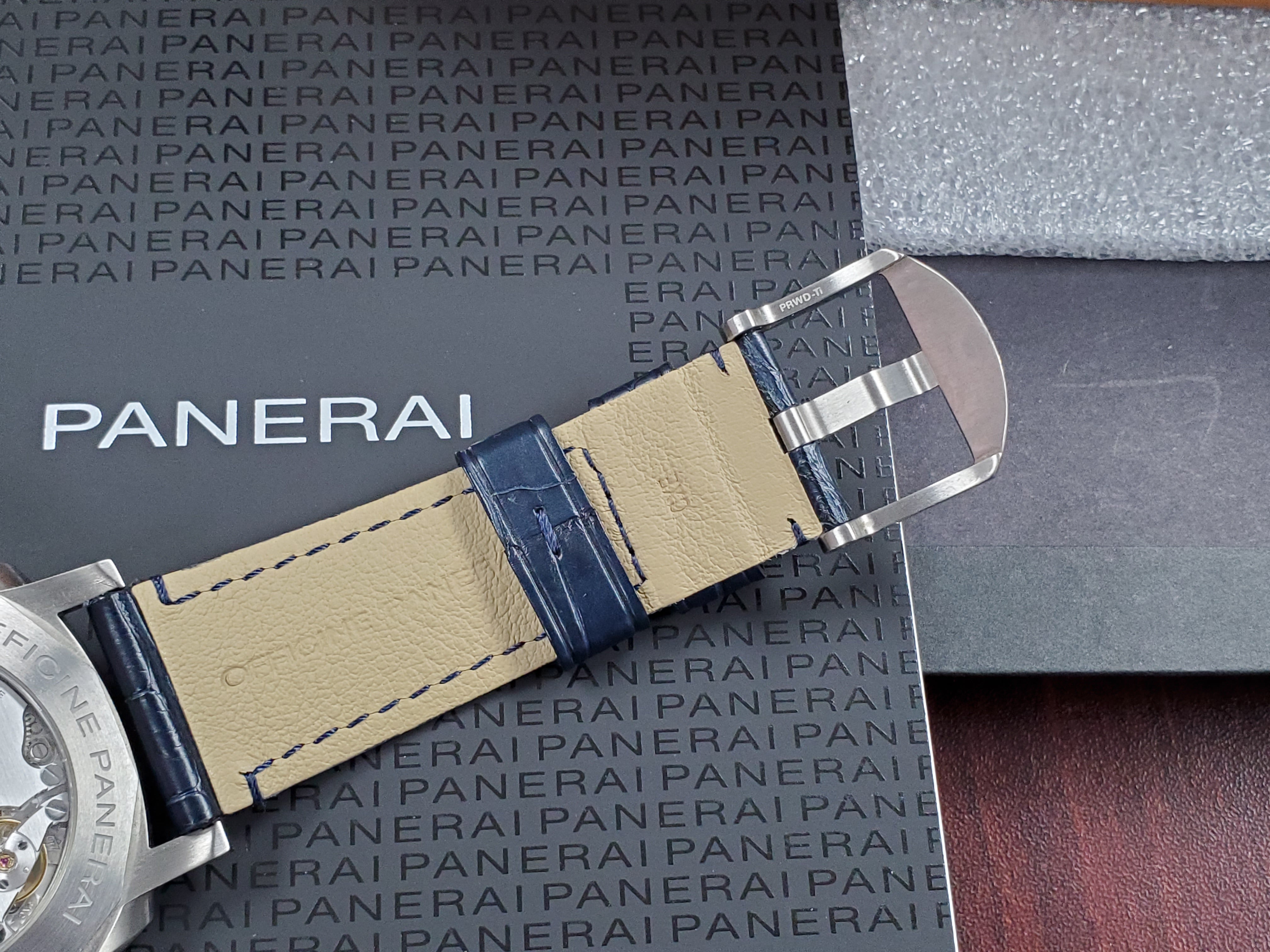 Officine Panerai 45mm New Luminor Due Slim Titanium Blue Sunburst Dial PAM 729 Full Set