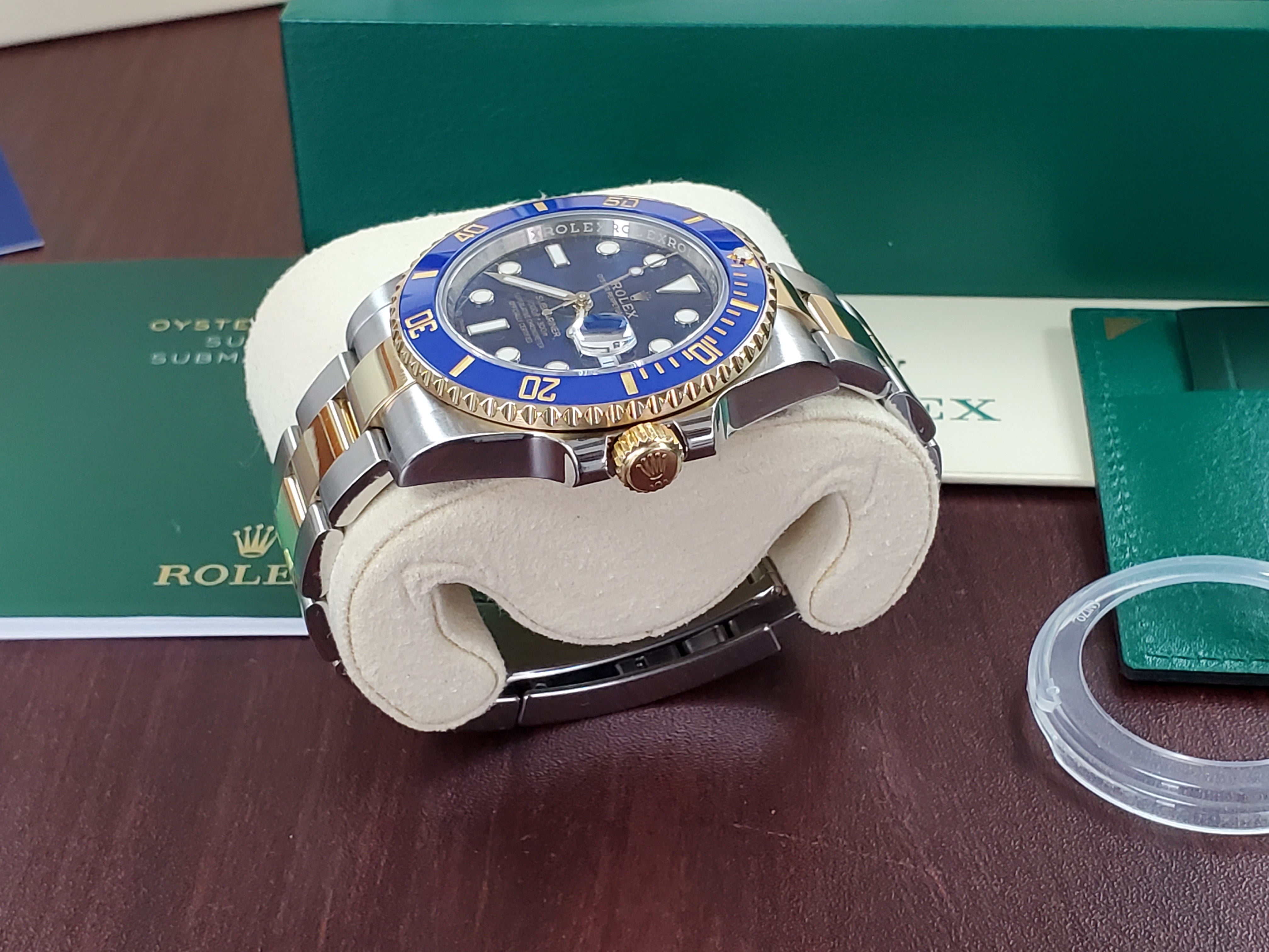 Rolex Discontinued SUB-40 Two Tone Submariner Date 116613BL Blue Dial Ceramic Bezel 18k Box Papers Full Set