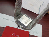 Cartier Santos Automatic XL Stainless Steel Gold 2-Tone 4072 Custom ICED OUT Diamonds Bezel Dial Bracelet Arabic