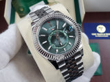 Brand New Rolex Sky-Dweller 336934 Jubilee Bracelet MINT-GREEN Full Set