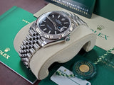 Rolex Oyster Perpetual DateJust 41 Jubilee Stick 18k White Gold Fluted Bezel 126334 Full Set New Green Card UNPOLISHED