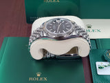 Rolex Oyster Perpetual DateJust 41 Jubilee Stick 18k White Gold Fluted Bezel 126334 Full Set New Green Card UNPOLISHED