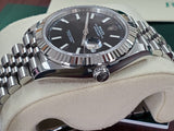 Rolex Oyster Perpetual DateJust 41 Jubilee Stick 18k White Gold Fluted Bezel 126334 Full Set New Green Card UNPOLISHED