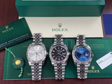 Rolex Oyster Perpetual DateJust 41 Jubilee Stick 18k White Gold Fluted Bezel 126334 Full Set New Green Card UNPOLISHED