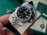 Rolex GMT-Master II Like-New 2025 Jubilee Band 126710GRNR Grey/Black Bezel BRUCE WAYNE White Tag Green Box Set