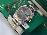 Rolex Datejust 41 WIMBLEDON Roman 18k Gold SS Two Tone 126333 Fluted Bezel 2020-New Green Card