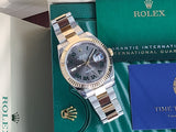 Rolex Datejust 41 WIMBLEDON Roman 18k Gold SS Two Tone 126333 Fluted Bezel 2020-New Green Card