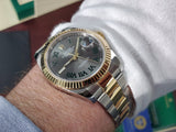 Rolex Datejust 41 WIMBLEDON Roman 18k Gold SS Two Tone 126333 Fluted Bezel 2020-New Green Card