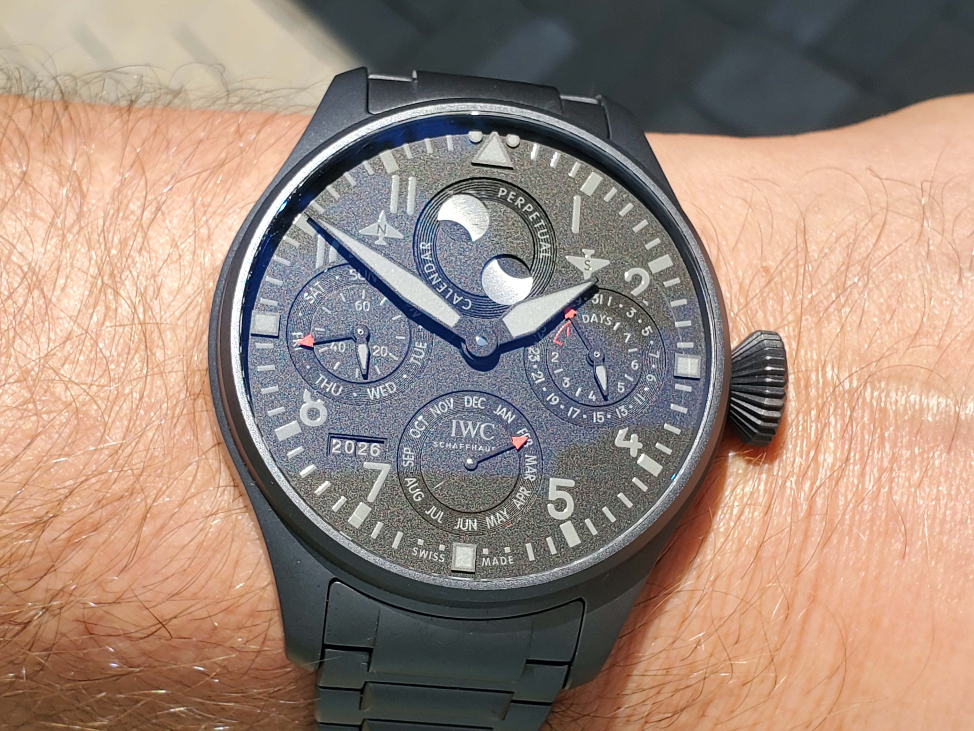 IWC Big Pilot Top Gun CeraTanium Perpetual Calendar IW503604 Day