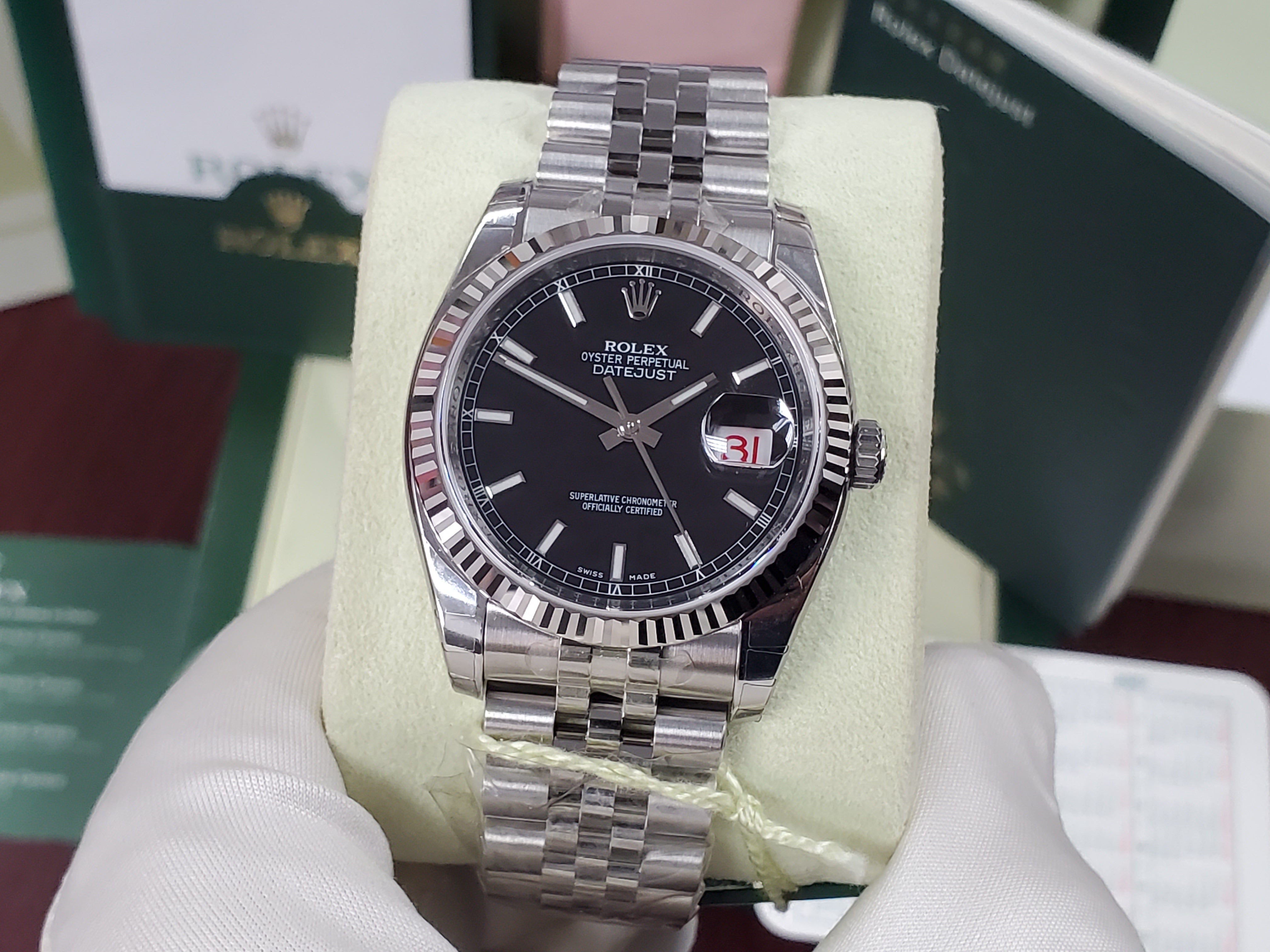 Rolex Datejust 36 NOS NEW w/Stickers Jubilee Band Prezi Hidden