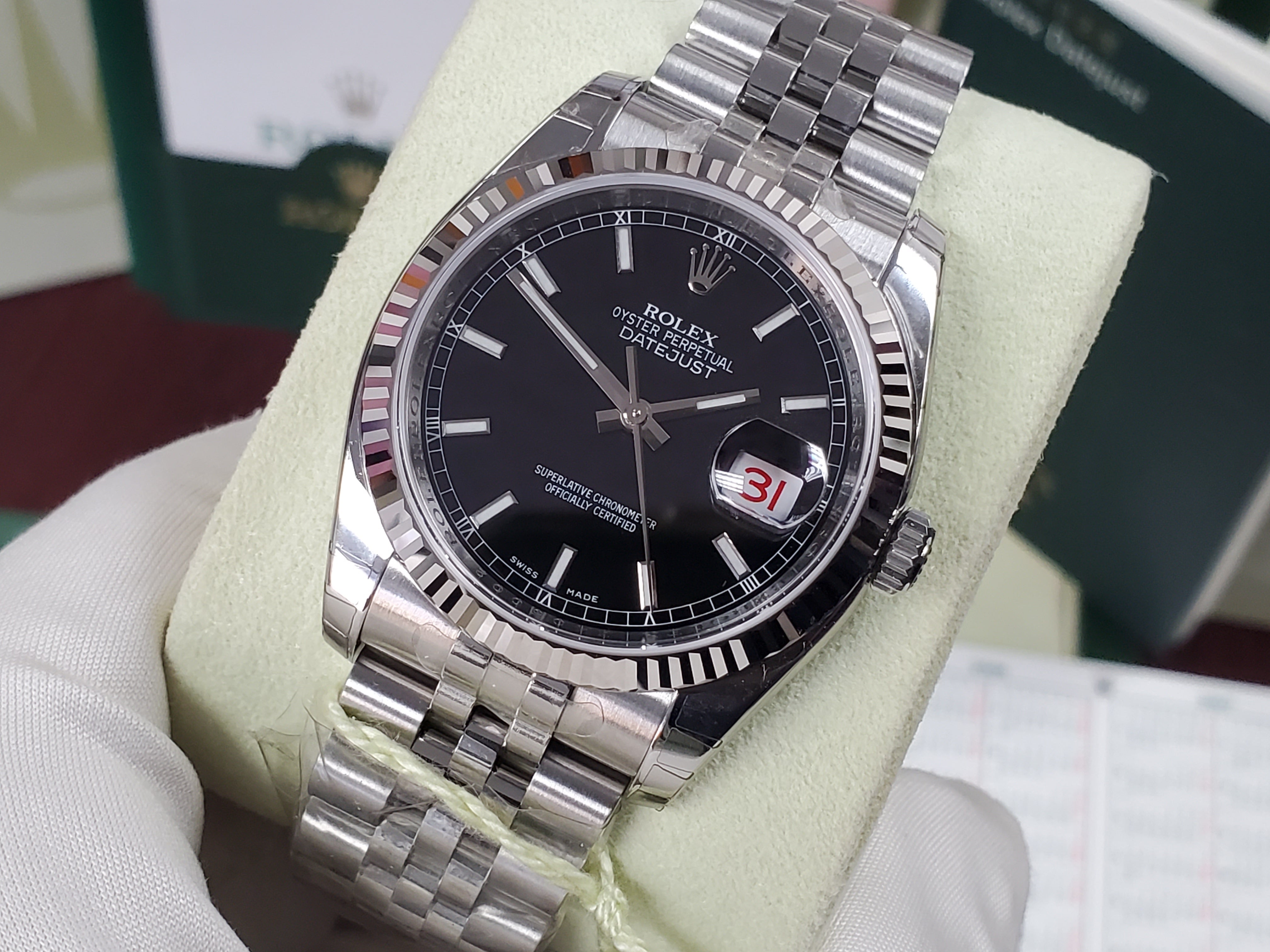 Rolex Datejust 36 NOS NEW w/Stickers Jubilee Band Prezi Hidden