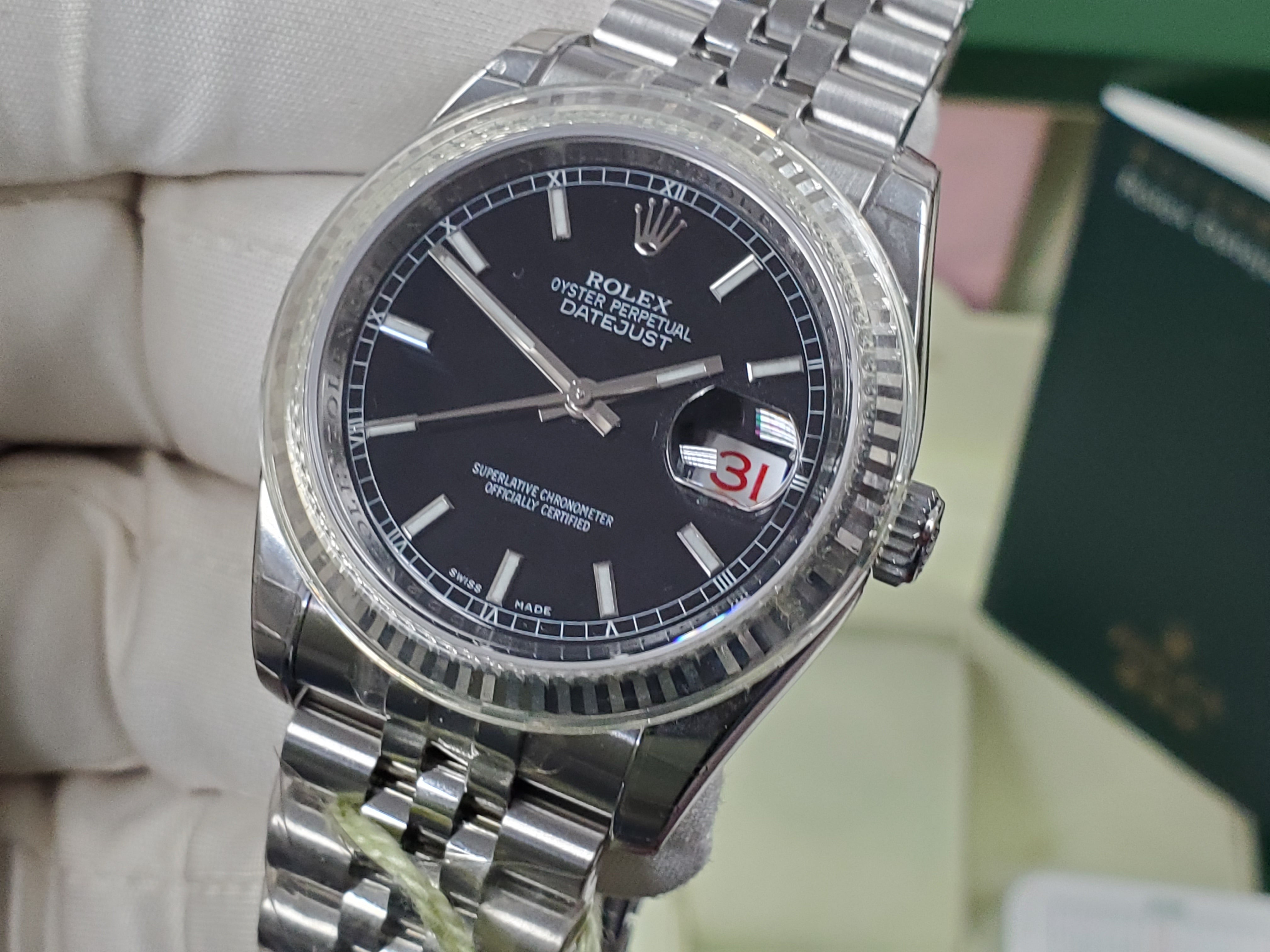 Rolex Datejust 36 NOS NEW w/Stickers Jubilee Band Prezi Hidden