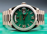 Rolex Day-Date 36 President 128235 Novelty Dial Gemstone Green AVENTURINE Diamond Full Set