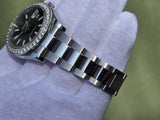 Rolex Black Index DateJust II 41 Super Case Stick Dial 18k Gold Bezel High Quality Diamond Set 4ct MINT