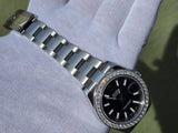 Rolex Black Index DateJust II 41 Super Case Stick Dial 18k Gold Bezel High Quality Diamond Set 4ct MINT