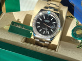 Rolex Black Index DateJust II 41 Super Case Stick Dial 18k Gold Bezel High Quality Diamond Set 4ct MINT