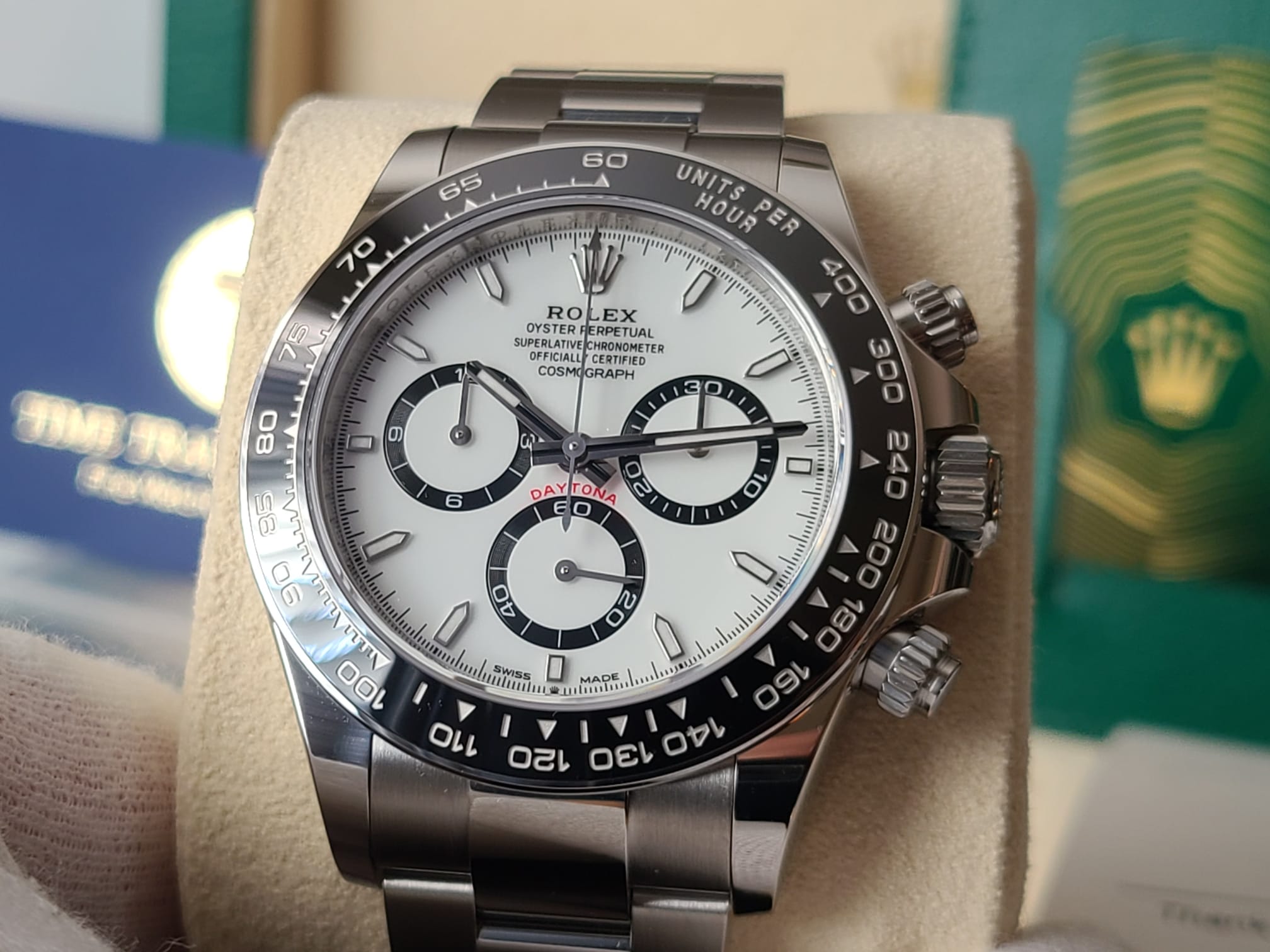 Rolex Daytona UNWORN 2025 White PANDA s/ STICKERS Tags Full Set