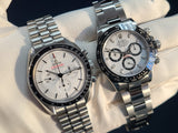 Omega Speedmaster Professional Moonwatch Exhibition Display Co-axial White PANDA Full Set 310.30.42.50.04.001