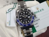 Rolex GMT-Master II BATMAN 116710BLNR Black/Blue Ceramic Bezel 1-Owner Full Set