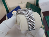 Rolex Datejust 41 Jubilee 18k White Gold Fluted Bezel 126334 Blue Roman Full Set like new Green Card