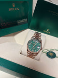 Rolex Day-Date 36 President 128235 Novelty Dial Gemstone Green AVENTURINE Diamond Full Set