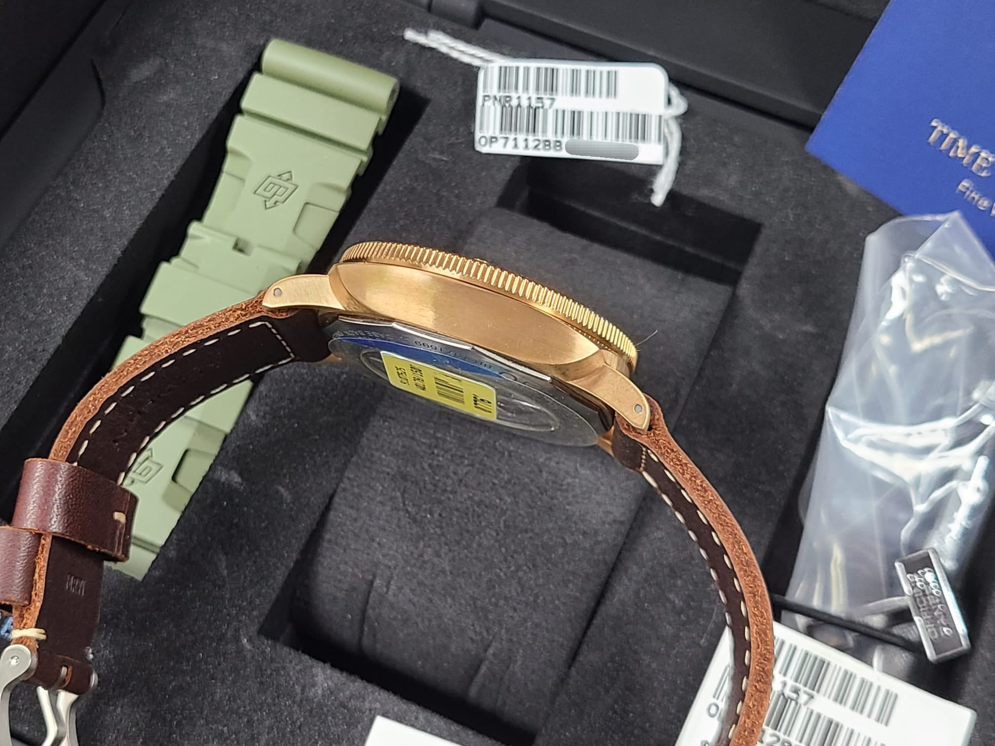 Panerai Submersible BRONZO 1950 Unworn Full Set Tags Brown Green