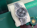 Rolex Datejust 41 WIMBLEDON Roman Jubilee 18k White Gold Fluted Bezel Full Set 126334 like new Green Card