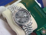 Rolex Datejust 41 WIMBLEDON Roman Jubilee 18k White Gold Fluted Bezel Full Set 126334 like new Green Card