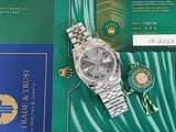 Rolex Datejust 41 WIMBLEDON Roman Jubilee 18k White Gold Fluted Bezel Full Set 126334 like new Green Card