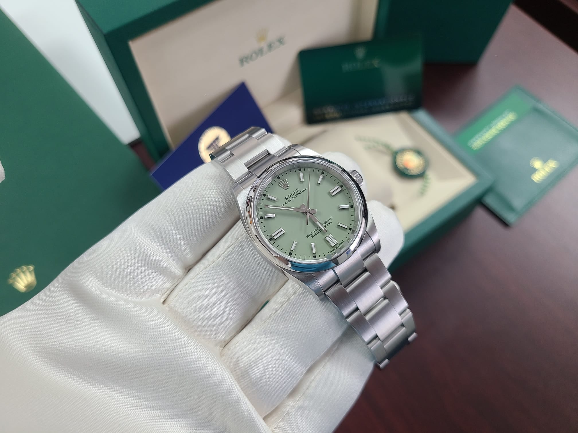 Rolex Oyster Perpetual 36 BNIB 2025 Novelty Color New PISTACHIO