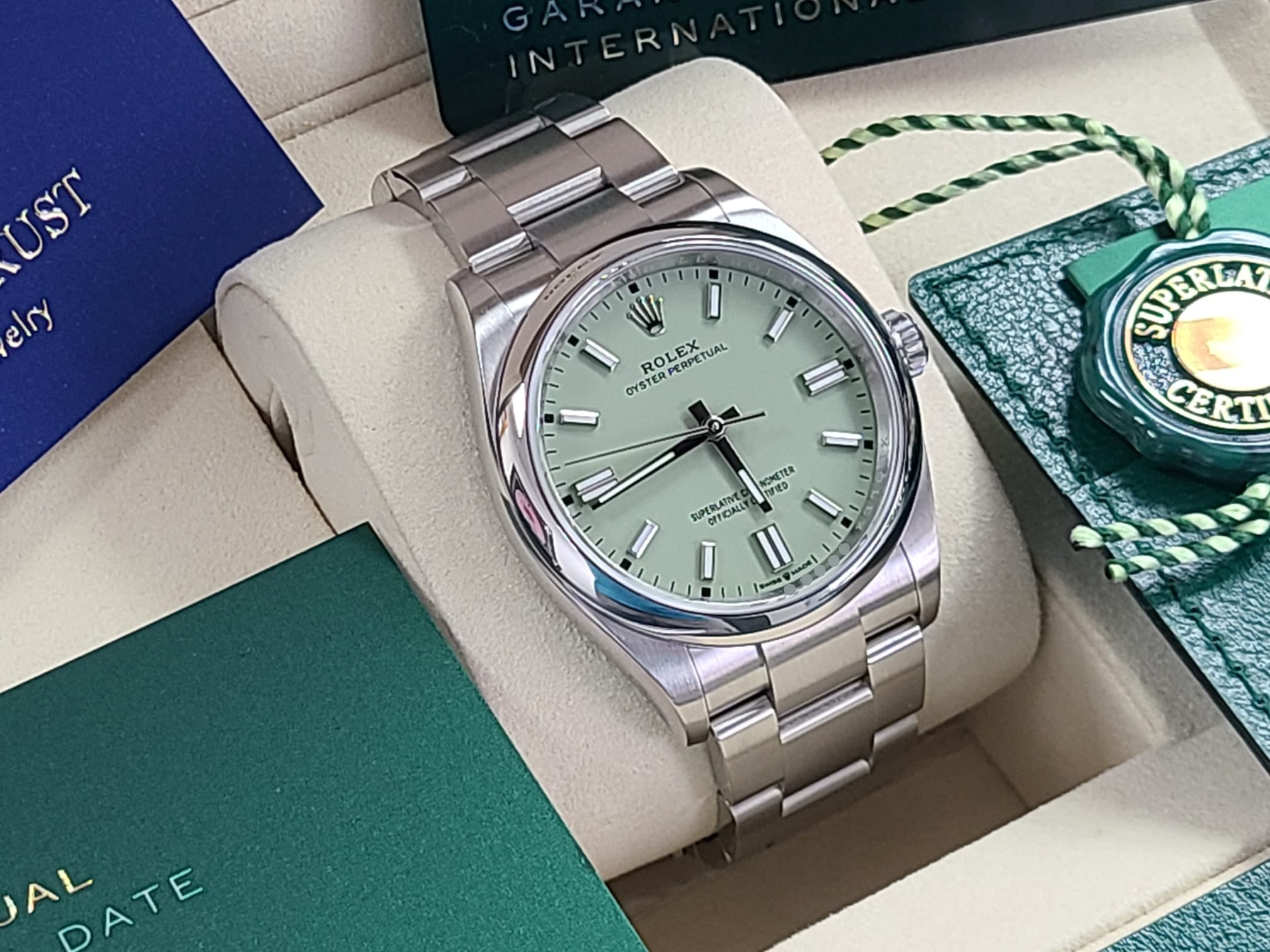 Rolex Oyster Perpetual 36 BNIB 2025 Novelty Color New PISTACHIO