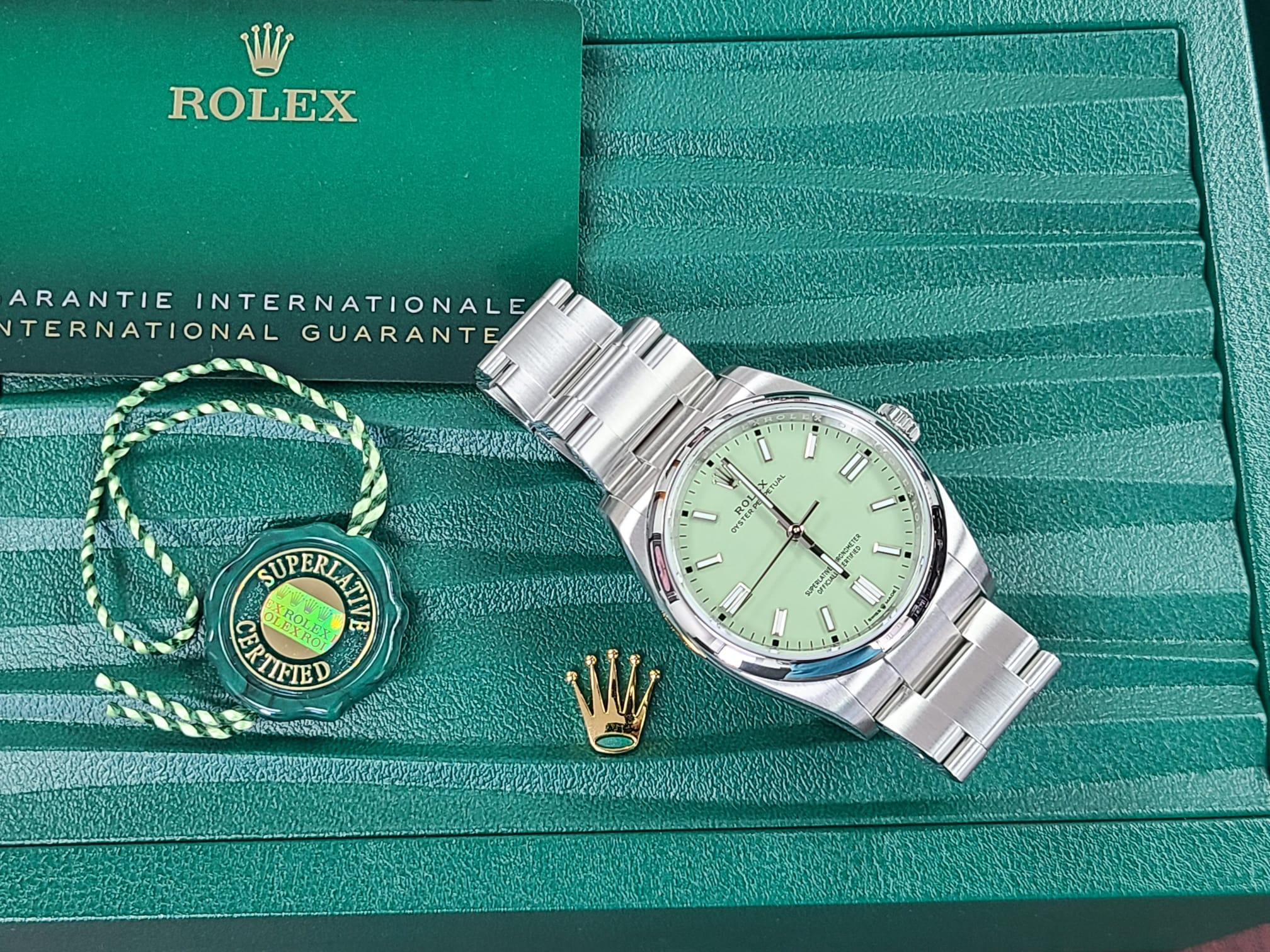 ROLEX OYSTER 空き箱 純正 Rolex Oyster Perpetual 36 BNIB 2025 Novelty Color New PISTACHIO
