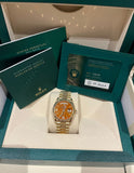 Rolex Day-Date 36 President 128238 Novelty Gemstone Dial Carnelian Pave Diamond Full Set