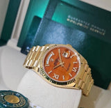 Rolex Day-Date 36 President 128238 Novelty Gemstone Dial Carnelian Pave Diamond Full Set