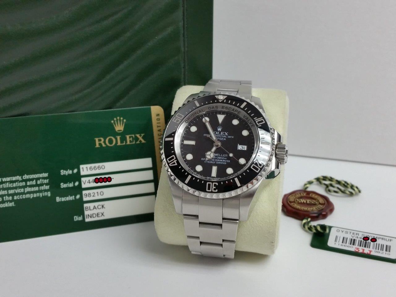 Rolex Oyster Perpetual DEEPSEA SEA-DWELLER 3900M Black Box Papers 116660 V