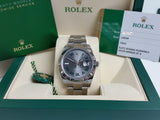 Rolex Datejust II 41 Slate Green Roman 126334-0022 Oyster Band 18k Gold Fluted