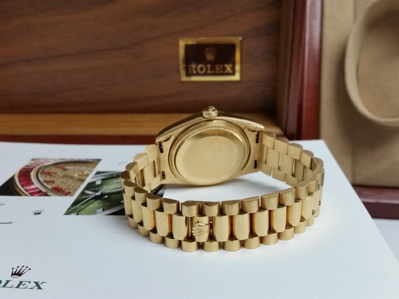 Rolex President Day-Date 18k Gold Vintage 1970s Single Quick-Set Original Mint 18038