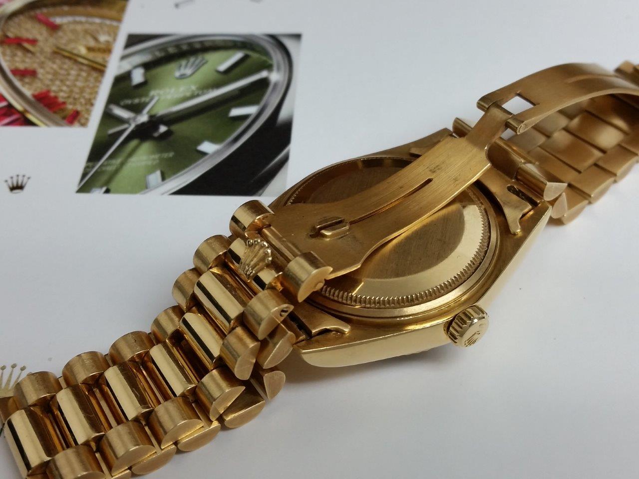 Rolex President Day-Date 18k Gold Vintage 1970s Single Quick-Set Original Mint 18038
