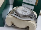 Rolex Sky-Dweller 326934 GMT Calendar Steel White Dial Gold Fluted Bezel